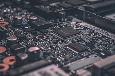 Placa de circuito eletrônico em detalhe